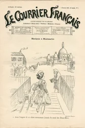 Omslag till "" Le Courrier francais", nummer 5, satirisk i svartvitt
