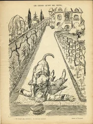 Illustration av Adolphe dit Willette (1857-1926) i Le Rire, 02/27/09 - De ceusses som har hundar - Arkitektur Urbanism, Djur - Hund, Pitt-Bull
