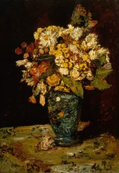 Blommor i en blå vas, 1879-1883.