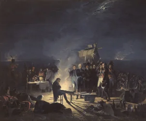 Napoleons bivack på slagfältet vid Wagram natten mellan den 5 och 6 juli 1809, 1