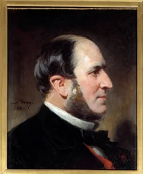 Porträtt av baron Eugene-Georges Haussmann, prefet av Paris (1809-1891) Han var upphovet till de stora renoveringsarbetena av staden Paris under andra imperiet. Målning av Adolphe Yvon (1817-1893). 1867 Sön. 0,45 x 0,35 m Paris, Musee Carnavalet