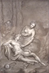 Luna (Diana) besöker den sovande Endymion, 1696