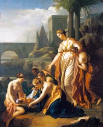 Moses räddad från vatten, av Adriaen van der Werff (1659-1722), 75x60 cm, olja på panel
