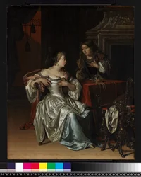 Tancreds tjänare presenterar Guiscards hjärta i en gyllene bägare till Guismond, 1675