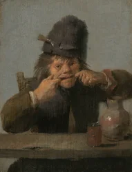 Ungdom gör ett ansikte