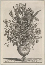Blomstycke med iris