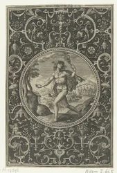 Medaljong där Merkurius med sin stav i handen Medaljonger med figurer från Judgment of Paris (serietitel)