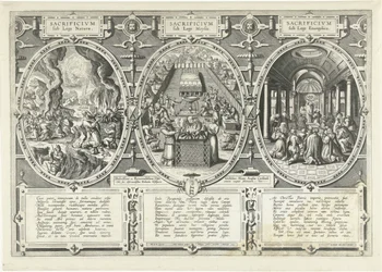 Erbjudanden under de våta av naturen, under de våta från Mozes och under de våta av het Evangelie Offer under naturens lag, offer under Moses lag, offer under evangeliets lag (titel på objektet)
