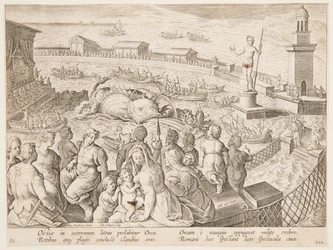 Valjakt av kejsar Claudius i hamnen i Ostia, pl. 19 i serien Game, Birds and Fish