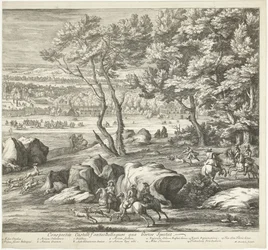 Utsikt över slottet Fontainebleau (höger sida) Veuë du Chasteau de Fontainebleau du costé du Jardin (titel på objekt)