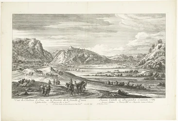 Utsikt över slottet Joux Veuë du Chasteau de Joux sur la frontiere de la franche Comté (titel på objektet)