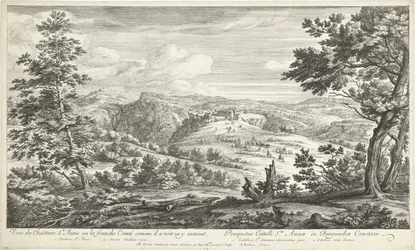 Se på kasteeln av Sainte Anne Utsikt över slottet Ste. Anne i den fria Comté som han ser sig själv gå in i den (titel på objekt)
