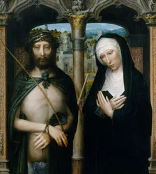 Kristus krönt med törnar Ecce Homo, och den sörjande jungfrun, ca. 1530-40.