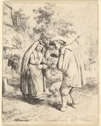 Man talar med en kvinna, 1610-85.