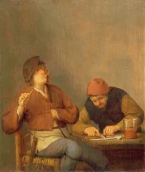 Två rökare i en interiör, 1643