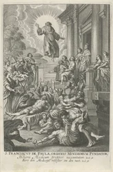 H. Franciscus van Paola geneest de zieken St. Francis de Paula, grundare av Mindreorden (titel på objekt)