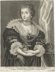 Porträtt av Henrietta Maria, hustru till Charles I av England