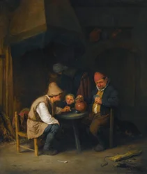 Bondefamilj i en interiör