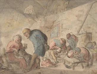 Bönders dryck, tergo: skisser över bönder, 1610-85.