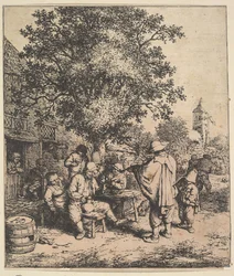 Violinist och liten orgelkvarn, 1610-85.