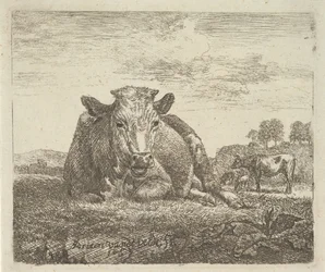 Liggande ko, från olika djur, 1657.
