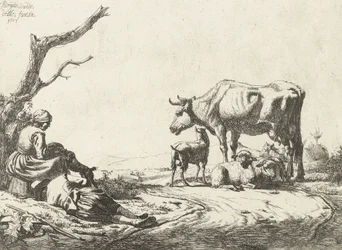 Herde och herdinna med boskap, 1653