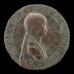 Elisabetta Gonzaga, död 1528, hertiginna av Urbino, hustru till Guidobaldo I 1489 [obv], troligen efter 15