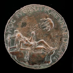 Kvinnlig figur som håller ett träns [omvänd], troligen efter 1502.