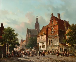 En holländsk marknad på sommaren, 1800-talet
