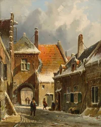 A Winter Street Scene, 1800-talet