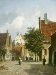 Amsterdam Street Scene (olja på trä)