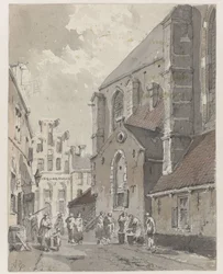 Utsikt i Amersfoort, på den högra delen av St. Joriskerk