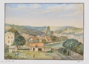 Vy över Soden-am-Taunus, Tyskland
