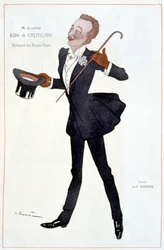 Tecknad av greve Boni av Castellane - Illustration av Adrien Barrere (1877-1931) i "" Fantasio""