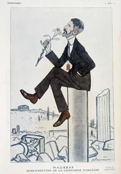 Charles Maurras, fransk politiker och författare (1868-1952), biträdande chef för Orleanskampanjen - Illustration av Adrien Barrere (1877-1931) i "" Fantasio"" av 1923-05-15