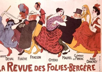 La Revue des Folies-Bergere (färg litho)