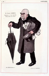 Porträtt av Emile Combes, fransk politiker (1835-1921), reaktor vid La Nouvelle Presse libre de Vienne - Illustration av Adrien Barrere (1877-1931) In Fantasio 1907-03-01
