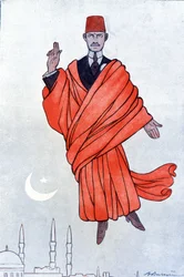 Porträtt av pascha Mustafa Kemal Atatürk