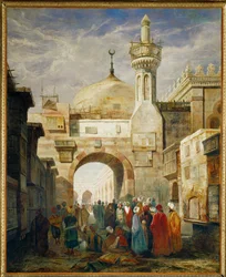 Al-Azhar-moskén i Kairo (målning på duk)