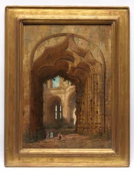 Ruinerad kyrka, ca 1840 (olja på pannå)