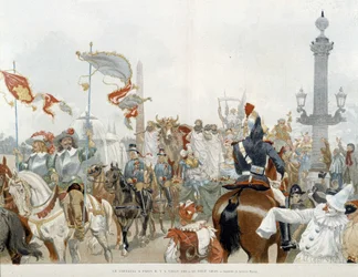 Karneval i Paris: beef gras - akvarell av Adrien Marie