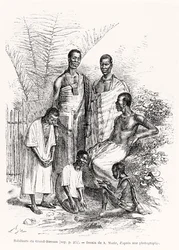 Invånare i Grand-Bassam, illustration från Le Tour du Monde, 1868