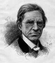 Porträtt av Emile Littre (1801-1881), fransk filolog, läkare och politiker. Gravyr av Adrien Marie i "" The Illustrous World"" nr 1263 av 11 juni