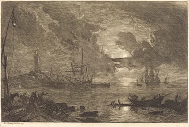 Hamn vid månsken