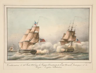 Strid understödd den 23 augusti 1812 av fregatten, USA:s president
