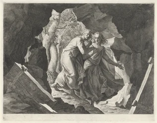 Dante och Virgil går in i helvetet genom en port