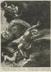 Narcissus vid brunnen Herkules och Cerberus