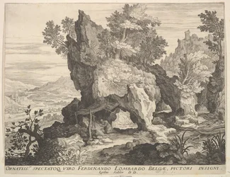 Stenigt landskap med St. Jerome.