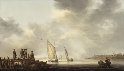 En pir med utsikt över Dordrecht, tidigt 1640-tal.