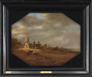 Landskap med väderkvarnar